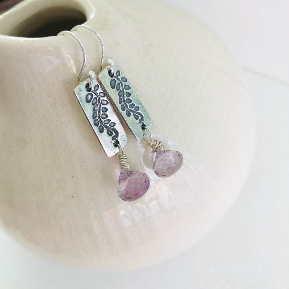 COPY - New Sterling Silver and Amethyst Earrings